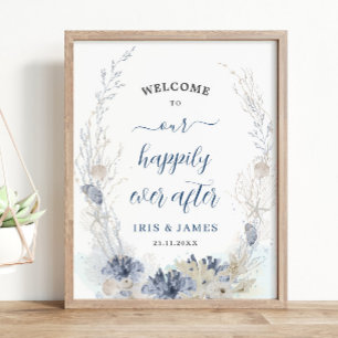 Póster Bienvenidos Bodas costeros de Boho Moda Beach