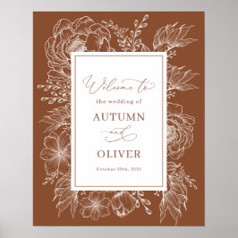 Póster Bienvenidos Bodas de Terracota Botánica Earthy Boh