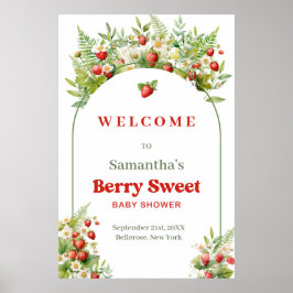 Póster Bienvenidos Boho Arch Berry Sweet Wild Strawberry