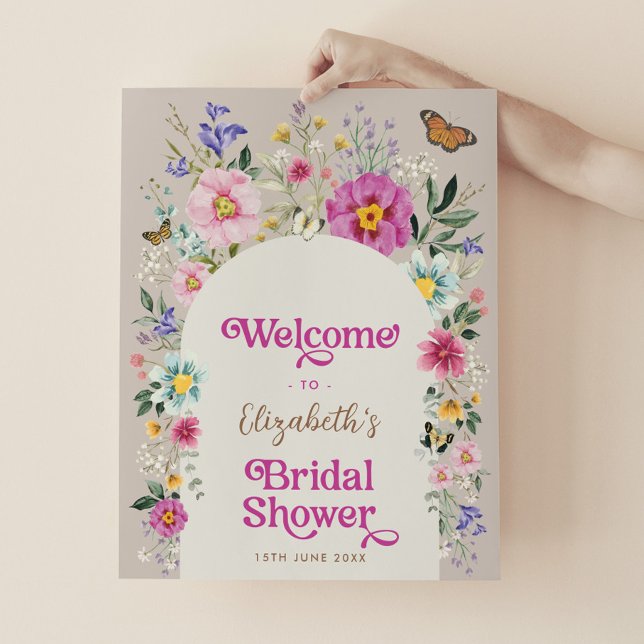 Póster Bienvenidos Boho Bright Flowers Bridal Shower (Subido por el creador)