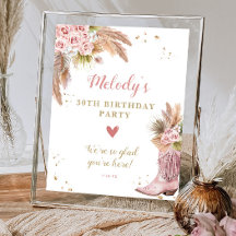 Bienvenidos Boho Cowgirl Boot Pampas Grass Rosas