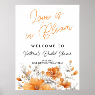 Póster Bienvenidos Boho Moda Terracotta Floral Bridal Sho