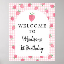 Bienvenidos Boho Strawberry Berry Sweet Birthday