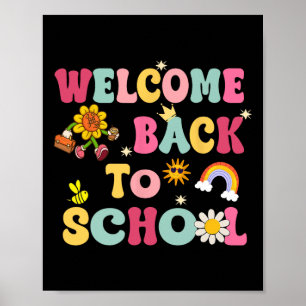 Póster Bienvenidos de nuevo a la escuela Agradecimiento a
