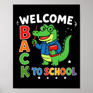 Póster Bienvenidos de nuevo a la escuela Agradecimiento a