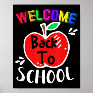 Póster Bienvenidos De Nuevo A La Escuela Divertidos Profe