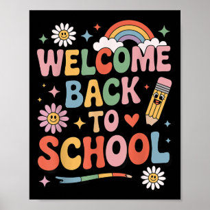 Póster Bienvenidos De Nuevo A La Escuela Niños Maestros R