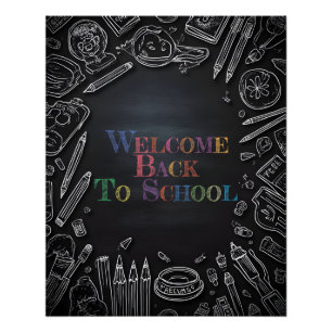 Póster Bienvenidos de nuevo a la escuela – Nuevo año esco