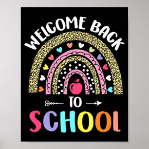 Póster Bienvenidos De Nuevo Al Arcoiris Escolar Para Los 