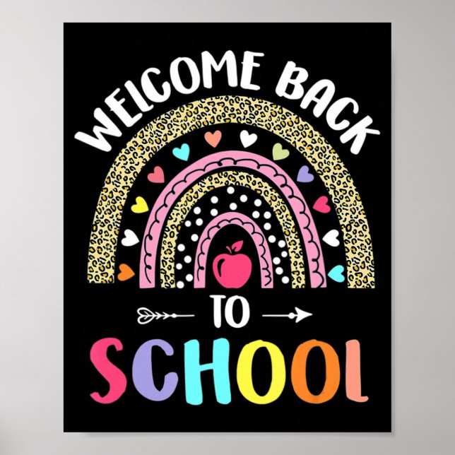 Póster Bienvenidos De Nuevo Al Arcoiris Escolar Para Los  (Frente)