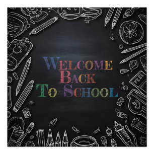 Póster Bienvenidos de nuevo al colegio – Nuevo curso esco