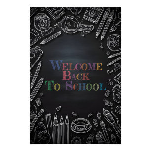 Póster Bienvenidos de nuevo al colegio – Nuevo curso esco