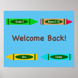 Póster Bienvenidos de vuelta a la escuela con grilletes s