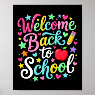 Póster Bienvenidos de vuelta a la escuela divertidos niño
