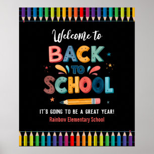 Póster Bienvenidos de vuelta a la escuela, Primer día de 