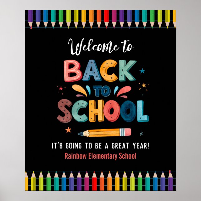 Póster Bienvenidos de vuelta a la escuela, Primer día de  (Frente)