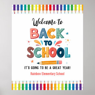 Póster Bienvenidos de vuelta a la escuela, Primer día de 
