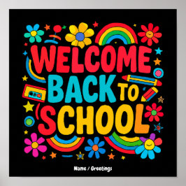 Póster Bienvenidos de vuelta al colegio Agradecimiento a
