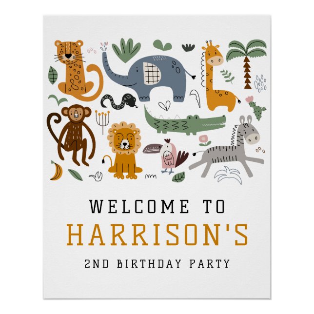 Póster Bienvenidos dos salvajes animales de Safari en el  (Anverso)