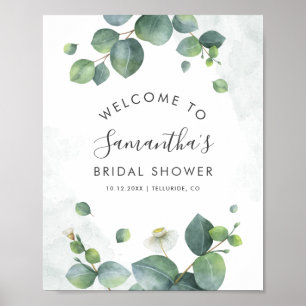 Póster Bienvenidos Eucalyptus Greeneration Script Bridal