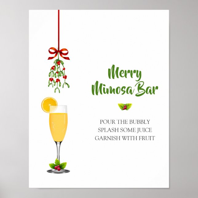 Póster Bienvenidos Mimosas y Navidades Mistletoe (Frente)