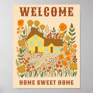 Póster BIENVENIDOS PERSONALIZADO DE Flores HACIA CASA