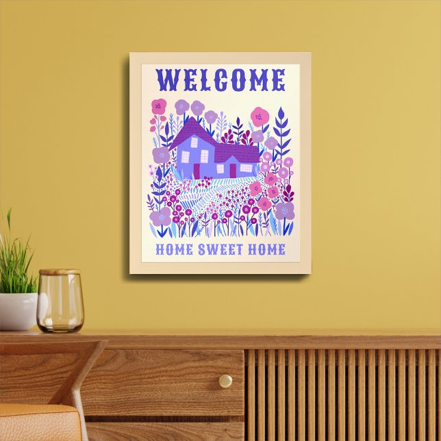 Póster BIENVENIDOS PERSONALIZADO DE Flores HACIA CASA (WELCOME HOME SWEET HOME Farmhouse Flowers CUSTOM Poster
)