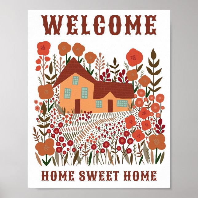 Póster BIENVENIDOS PERSONALIZADO DE Flores HACIA CASA (Frente)