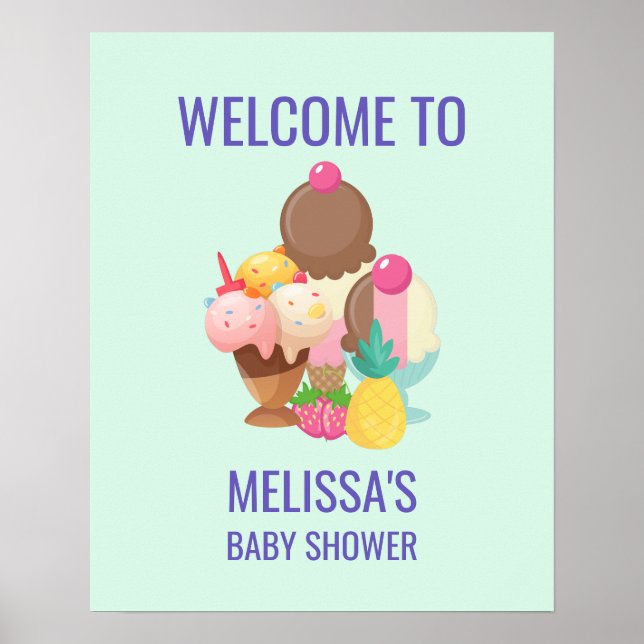 Póster Bienvenidos postres helados (Frente)