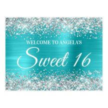 Bienvenidos Purpurina Turquoise Blue Sweet 16