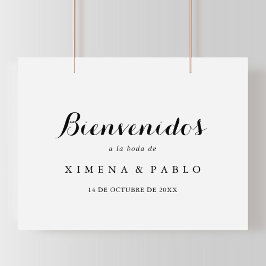 Póster Bienvenidos Rótulo Boda español