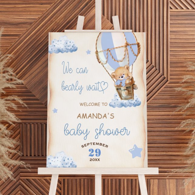 Póster Bienvenidos Teddy Bear Blue Hot Air Balloon & Clou (Subido por el creador)