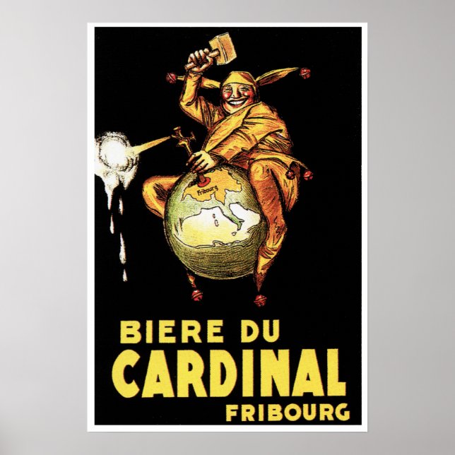 Póster BIERE DU CARDINAL Achille Mauzan Vintage Beer (Frente)