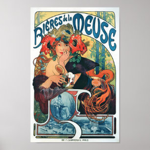 Póster Bieres de la Meuse, Mucha