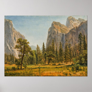 Póster Bierstadt - Cascada Bridal Veil, Valle de Yosemite