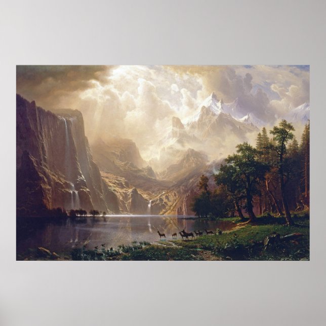 Póster Bierstadt entre la pintura de Sierra Nevada (Frente)