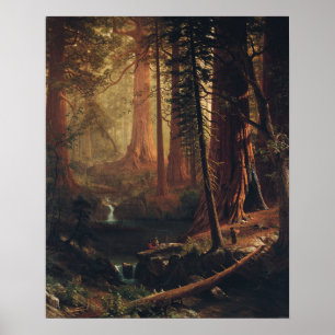 Póster Bierstadt - Gigantes Árboles De secuoya De Califor