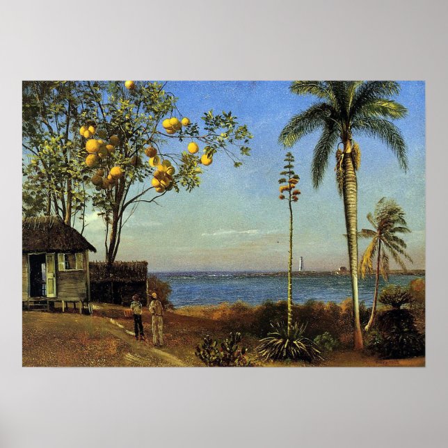 Póster Bierstadt - Una Vista En Las Bahamas (Frente)
