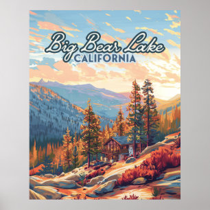Póster Big Bear Lake California San Bernardino Vintage