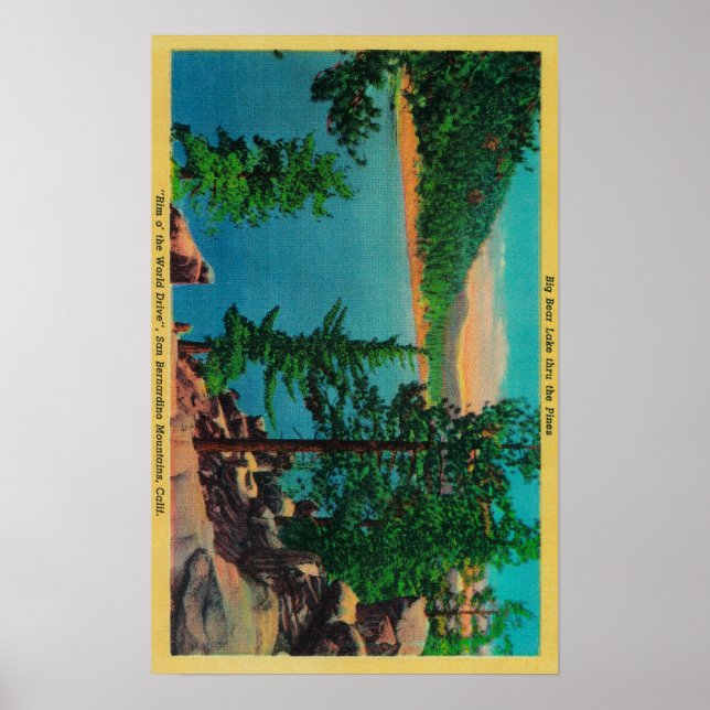 Póster Big Bear Lake View on Rim o' The World Drive (Frente)