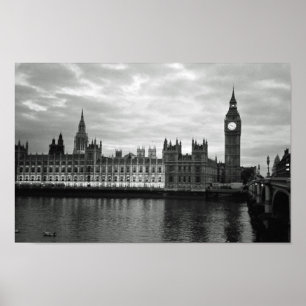 Póster Big Ben B y W
