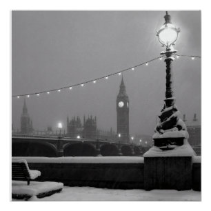 Póster Big Ben en la nieve – Londres