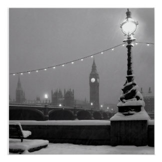 Póster Big Ben en la nieve – Londres