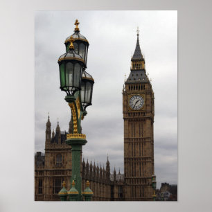 Póster Big Ben - Lamppost - Poster de Londres