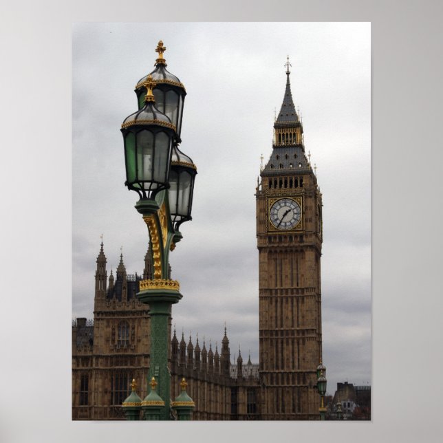 Póster Big Ben - Lamppost - Poster de Londres (Frente)