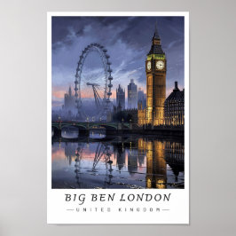 Póster Big Ben London UK Wall Art, Cityscape 