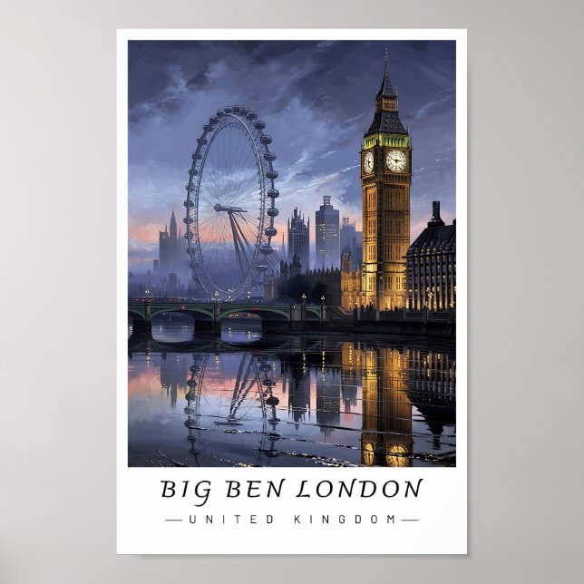 Póster Big Ben London UK Wall Art, Cityscape  (Frente)