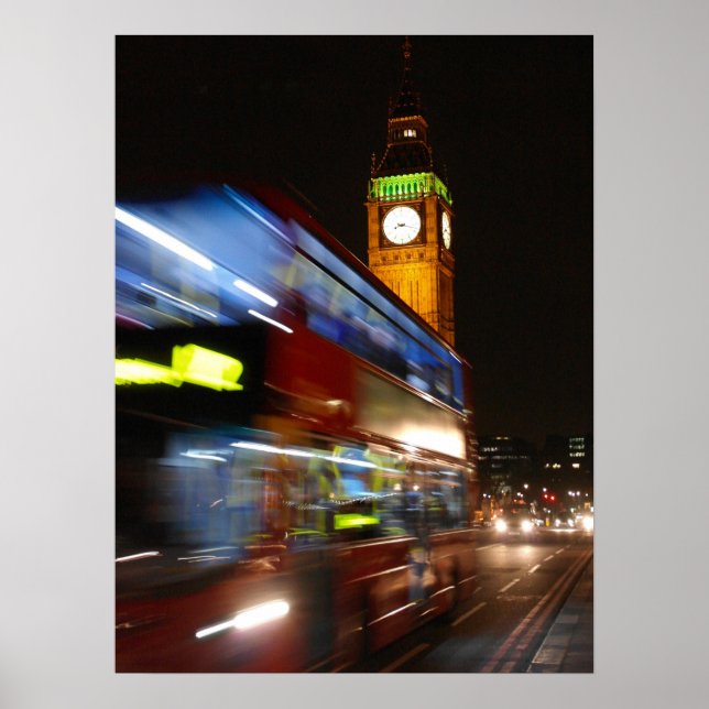 Póster Big Ben - Poster de Londres - Autobús de doble dec (Frente)