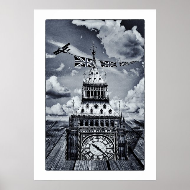 Póster Big Ben - Surreal London Art/England (Frente)