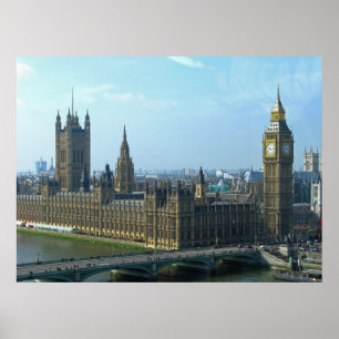 Póster Big Ben y casas del parlamento - Londres